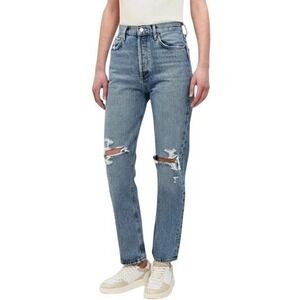 Agolde Riley Button‎ Fly Distressed Crop Jean Size 24